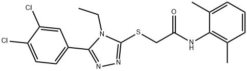 2-{[5-(3,4-dichlorophenyl)-4-ethyl-4H-1,2,4-triazol-3-yl]thio}-N-(2,6-dimethylphenyl)acetamide Struktur