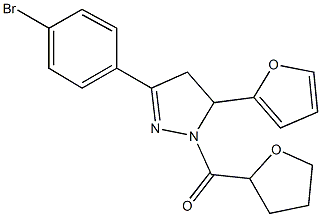 3-(4-bromophenyl)-5-(2-furyl)-1-(tetrahydro-2-furanylcarbonyl)-4,5-dihydro-1H-pyrazole Struktur