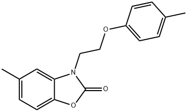 5-methyl-3-[2-(4-methylphenoxy)ethyl]-1,3-benzoxazol-2(3H)-one Struktur