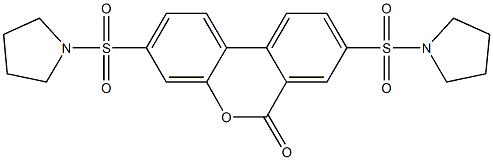 3,8-bis(1-pyrrolidinylsulfonyl)-6H-benzo[c]chromen-6-one Struktur