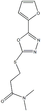 3-{[5-(2-furyl)-1,3,4-oxadiazol-2-yl]sulfanyl}-N,N-dimethylpropanamide Struktur