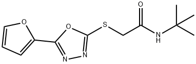 N-(tert-butyl)-2-{[5-(2-furyl)-1,3,4-oxadiazol-2-yl]thio}acetamide Struktur