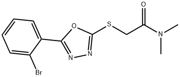 2-{[5-(2-bromophenyl)-1,3,4-oxadiazol-2-yl]sulfanyl}-N,N-dimethylacetamide Struktur