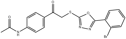 N-[4-(2-{[5-(2-bromophenyl)-1,3,4-oxadiazol-2-yl]sulfanyl}acetyl)phenyl]acetamide Struktur