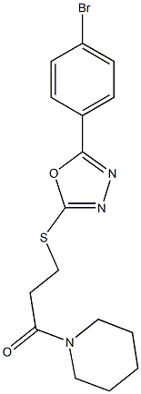 1-(3-{[5-(4-bromophenyl)-1,3,4-oxadiazol-2-yl]sulfanyl}propanoyl)piperidine Struktur