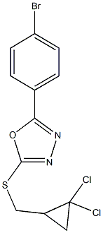 5-(4-bromophenyl)-1,3,4-oxadiazol-2-yl (2,2-dichlorocyclopropyl)methyl sulfide Struktur