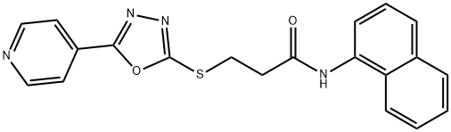 N-(1-naphthyl)-3-{[5-(4-pyridinyl)-1,3,4-oxadiazol-2-yl]sulfanyl}propanamide Struktur