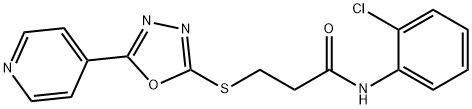 N-(2-chlorophenyl)-3-{[5-(4-pyridinyl)-1,3,4-oxadiazol-2-yl]thio}propanamide Struktur