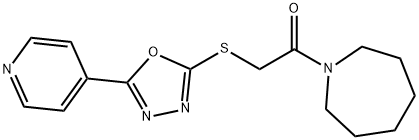 2-(1-azepanyl)-2-oxoethyl5-(4-pyridinyl)-1,3,4-oxadiazol-2-ylsulfide Struktur