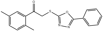 1-(2,5-dimethylphenyl)-2-[(5-phenyl-1,3,4-oxadiazol-2-yl)thio]ethanone Struktur