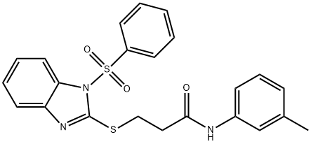 N-(3-methylphenyl)-3-{[1-(phenylsulfonyl)-1H-benzimidazol-2-yl]sulfanyl}propanamide Struktur