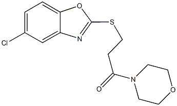 5-chloro-1,3-benzoxazol-2-yl 3-(4-morpholinyl)-3-oxopropyl sulfide Struktur