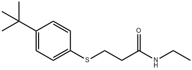 3-[(4-tert-butylphenyl)sulfanyl]-N-ethylpropanamide Struktur