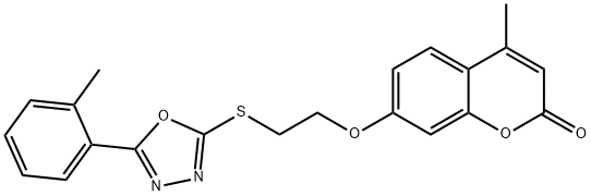 4-methyl-7-(2-{[5-(2-methylphenyl)-1,3,4-oxadiazol-2-yl]sulfanyl}ethoxy)-2H-chromen-2-one Struktur