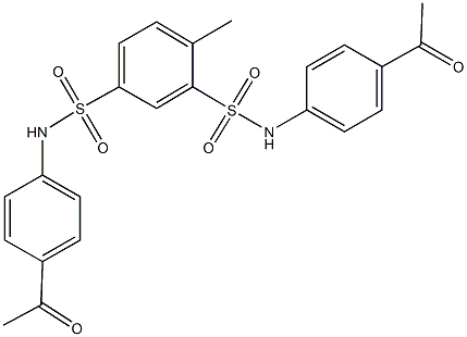 N~1~,N~3~-bis(4-acetylphenyl)-4-methyl-1,3-benzenedisulfonamide Struktur