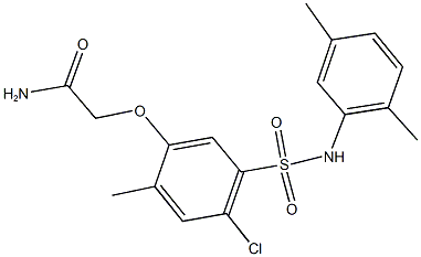 2-{4-chloro-5-[(2,5-dimethylanilino)sulfonyl]-2-methylphenoxy}acetamide Struktur