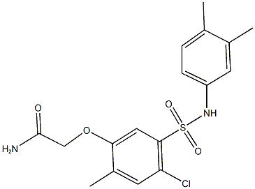 2-{4-chloro-5-[(3,4-dimethylanilino)sulfonyl]-2-methylphenoxy}acetamide Struktur