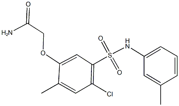 2-[4-chloro-2-methyl-5-(3-toluidinosulfonyl)phenoxy]acetamide Struktur