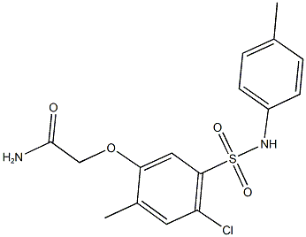 2-[4-chloro-2-methyl-5-(4-toluidinosulfonyl)phenoxy]acetamide Struktur