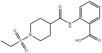 2-({[1-(ethylsulfonyl)-4-piperidinyl]carbonyl}amino)benzoic acid Struktur