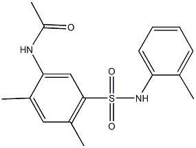 N-[2,4-dimethyl-5-(2-toluidinosulfonyl)phenyl]acetamide Struktur