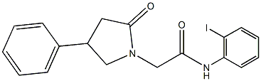 N-(2-iodophenyl)-2-(2-oxo-4-phenyl-1-pyrrolidinyl)acetamide Struktur