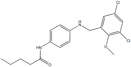 N-{4-[(3,5-dichloro-2-methoxybenzyl)amino]phenyl}pentanamide Struktur