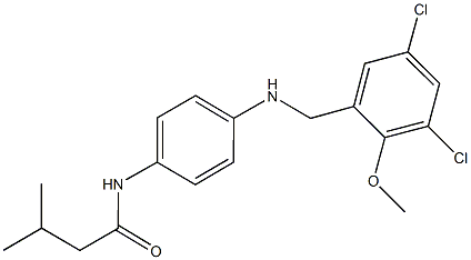 N-{4-[(3,5-dichloro-2-methoxybenzyl)amino]phenyl}-3-methylbutanamide Struktur