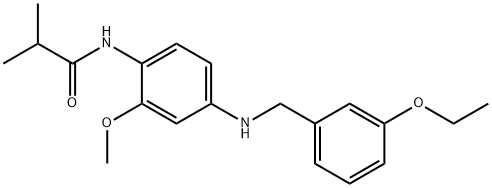 N-{4-[(3-ethoxybenzyl)amino]-2-methoxyphenyl}-2-methylpropanamide Struktur