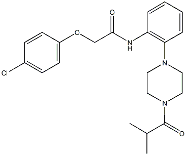 2-(4-chlorophenoxy)-N-[2-(4-isobutyryl-1-piperazinyl)phenyl]acetamide Struktur