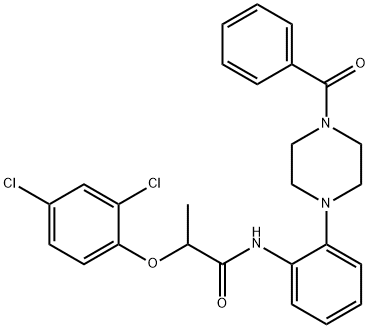 N-[2-(4-benzoyl-1-piperazinyl)phenyl]-2-(2,4-dichlorophenoxy)propanamide Struktur