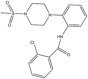 2-chloro-N-{2-[4-(methylsulfonyl)-1-piperazinyl]phenyl}benzamide Struktur