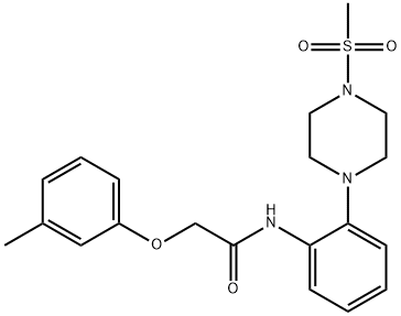 2-(3-methylphenoxy)-N-{2-[4-(methylsulfonyl)-1-piperazinyl]phenyl}acetamide Struktur