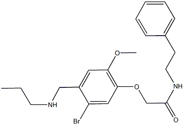 2-{5-bromo-2-methoxy-4-[(propylamino)methyl]phenoxy}-N-(2-phenylethyl)acetamide Struktur