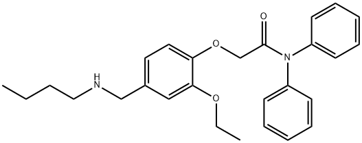 2-{4-[(butylamino)methyl]-2-ethoxyphenoxy}-N,N-diphenylacetamide Struktur