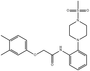 2-(3,4-dimethylphenoxy)-N-{2-[4-(methylsulfonyl)-1-piperazinyl]phenyl}acetamide Struktur