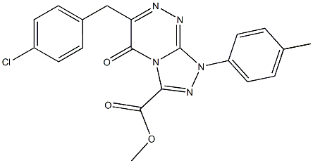 methyl 6-(4-chlorobenzyl)-1-(4-methylphenyl)-5-oxo-1,5-dihydro[1,2,4]triazolo[3,4-c][1,2,4]triazine-3-carboxylate Struktur