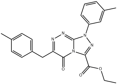 ethyl 6-(4-methylbenzyl)-1-(3-methylphenyl)-5-oxo-1,5-dihydro[1,2,4]triazolo[3,4-c][1,2,4]triazine-3-carboxylate Struktur