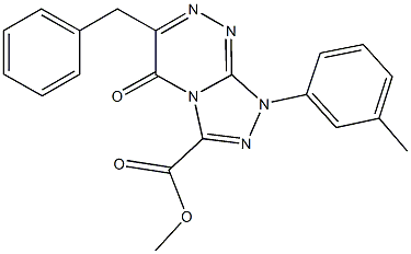 methyl 6-benzyl-1-(3-methylphenyl)-5-oxo-1,5-dihydro[1,2,4]triazolo[3,4-c][1,2,4]triazine-3-carboxylate Struktur