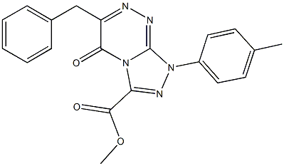 methyl 6-benzyl-1-(4-methylphenyl)-5-oxo-1,5-dihydro[1,2,4]triazolo[3,4-c][1,2,4]triazine-3-carboxylate Struktur