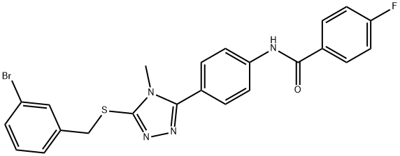 N-(4-{5-[(3-bromobenzyl)sulfanyl]-4-methyl-4H-1,2,4-triazol-3-yl}phenyl)-4-fluorobenzamide Struktur