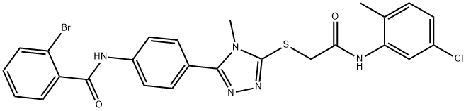 2-bromo-N-[4-(5-{[2-(5-chloro-2-methylanilino)-2-oxoethyl]sulfanyl}-4-methyl-4H-1,2,4-triazol-3-yl)phenyl]benzamide Struktur