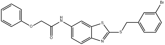 N-{2-[(3-bromobenzyl)sulfanyl]-1,3-benzothiazol-6-yl}-2-phenoxyacetamide Struktur