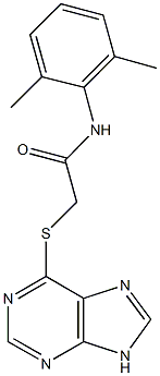 N-(2,6-dimethylphenyl)-2-(9H-purin-6-ylsulfanyl)acetamide Struktur