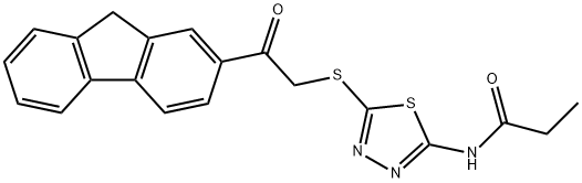 N-(5-{[2-(9H-fluoren-2-yl)-2-oxoethyl]sulfanyl}-1,3,4-thiadiazol-2-yl)propanamide Struktur