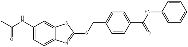 4-({[6-(acetylamino)-1,3-benzothiazol-2-yl]thio}methyl)-N-phenylbenzamide Struktur