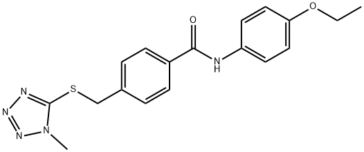 N-(4-ethoxyphenyl)-4-{[(1-methyl-1H-tetraazol-5-yl)sulfanyl]methyl}benzamide Struktur