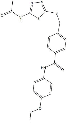 4-({[5-(acetylamino)-1,3,4-thiadiazol-2-yl]sulfanyl}methyl)-N-(4-ethoxyphenyl)benzamide Struktur