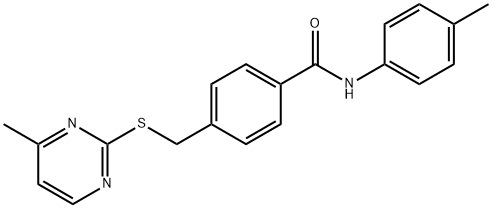 N-(4-methylphenyl)-4-{[(4-methyl-2-pyrimidinyl)sulfanyl]methyl}benzamide Struktur