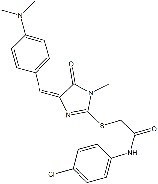 N-(4-chlorophenyl)-2-({4-[4-(dimethylamino)benzylidene]-1-methyl-5-oxo-4,5-dihydro-1H-imidazol-2-yl}sulfanyl)acetamide Struktur